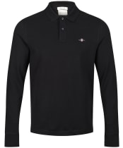 Men's Gant Shield Long Sleeve Pique Rugger - Black