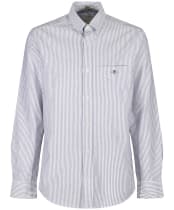 Men's Gant Regular Long Sleeve Oxford Banker Stripe Shirt - Persian Blue