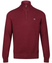 Men's Gant Casual Cotton Half Zip Sweater - Plumped Red