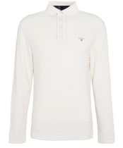 Men's Barbour Cramlington Long Sleeve Polo Shirt - Antique White