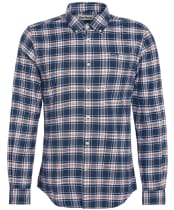 Men's Barbour Langton Long Sleeve Tailored Cotton Shirt - Navy