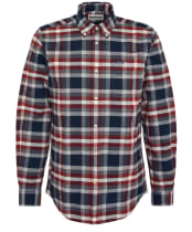 Men's Barbour Bowmont Long Sleeve Tailored Cotton Shirt - Fired Brick