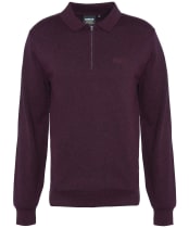 Men's Barbour International Binder Knitted Polo - Blackberry Wine