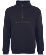 Men's Barbour International Shadow Half Zip Sweatshirt - Black