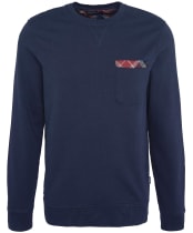 Men's Barbour Goswick Pocket Crew Neck Sweater - Navy