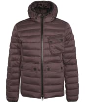 Men’s Barbour International Racer Ouston Hooded Quilted Jacket - Bitter Chocolate