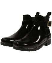 Women's Hunter Original Refined Gloss Quilt Chelsea Boots - Black