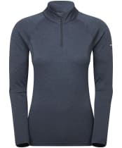 Women's Montane Dart Long Sleeve Zip Neck Top - Eclipse Blue