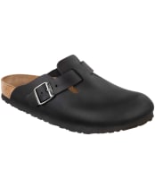 Birkenstock Boston Oiled Leather Clogs - Narrow Footbed - Black