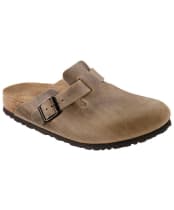 Birkenstock Boston Oiled Leather Clogs - Narrow Footbed - Tobacco Brown