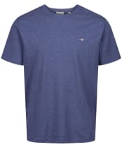 Men's Gant Regular Shield Short Sleeve Cotton T-Shirt - Dark Jeansblue Melange