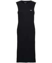 Women's Barbour International Hadfield Sleeveless Rib Midi Dress - Black