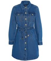 Women's Barbour International Rouse Denim A-Line Dress - Authentic Wash