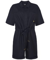 Women's Barbour International Rosell Cotton Linen Blend Playsuit - Black