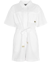 Women's Barbour International Rosell Cotton Linen Blend Playsuit - White