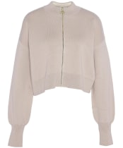 Women's Barbour International Kinghorn Zip Up Knitted Jacket - Oat