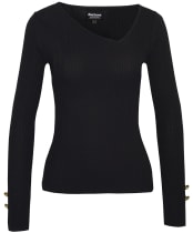 Women's Barbour International Piquet Slim Fit Knitted Jumper - Black
