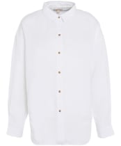 Women's Barbour Hampton Relaxed Fit Linen Shirt - White