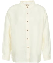 Women's Barbour Hampton Relaxed Fit Linen Shirt - Lemon Souffle