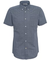 Men's Barbour Shell Short Sleeve Tailored Cotton Shirt - Navy