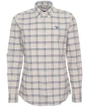 Men's Barbour Gilling Long Sleeve Tailored Fit Cotton Shirt - Stone Marl