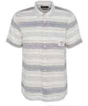Men's Barbour Crimwell Short Sleeve Summer Fit Linen Blend Shirt - Whisper White