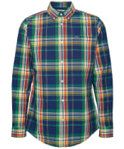 Men's Barbour Warwick Long Sleeve Tailored Fit Cotton Shirt - Indigo