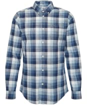 Men's Barbour Hillroad Long Sleeve Tailored Fit Cotton Shirt - Navy
