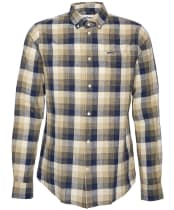 Men's Barbour Hillroad Long Sleeve Tailored Fit Cotton Shirt - Olive