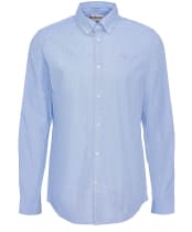 Men's Barbour Crest Poplin Long Sleeve Tailored Fit Shirt - Sky