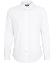Men's Barbour Crest Poplin Long Sleeve Tailored Fit Shirt - White