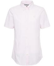 Men's Barbour Crest Poplin Short Sleeve Tailored Fit Shirt - Pink