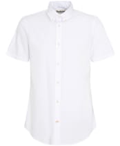 Men's Barbour Crest Poplin Short Sleeve Tailored Fit Shirt - White