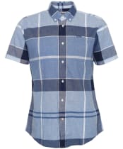 Men's Barbour Doughill Short Sleeve Linen Blend Shirt - Berwick Blue