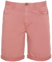 Men's Barbour Overdyed Twill Short - Pink Clay