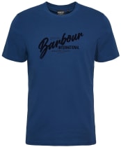 Men's Barbour International Level Crew Neck Cotton T-Shirt - Washed Cobalt