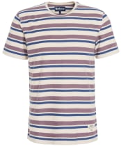 Men's Barbour Whitwell Stripe Short Sleeve Cotton T-Shirt - Purple Slate