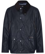 Men's Barbour Halton Waxed Cotton Jacket - Navy