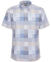 Men's Barbour Oakshore Short Sleeve Summer Cotton Shirt - Sky