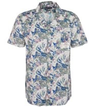 Men's Barbour Hindle Short Sleeve Summer Fit Cotton Shirt - Olive
