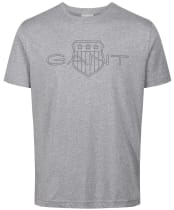 Men's Gant Logo Short Sleeve Cotton T-Shirt - Grey Melange