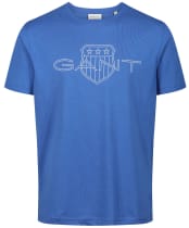 Men's Gant Logo Short Sleeve Cotton T-Shirt - Evening Blue