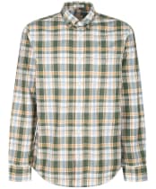 Men's Gant Regular Long Sleeve Cotton Linen Check Shirt - Pine Green