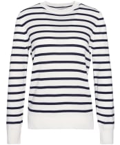 Women's Barbour Ellewood Stripe Knitted Jumper - Cloud / Navy
