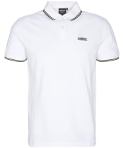 Men's Barbour International Rider Tipped Polo - White / Yellow