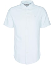 Men's Barbour Oxtown Short Sleeve Tailored Shirt - Blue Chalk