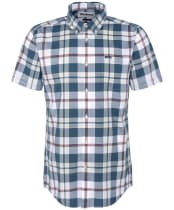 Men's Barbour Applecross Tailored Short Sleeve Checked Shirt - Dark Slate