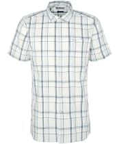 Men's Barbour Lerwick Regular Short Sleeve Checked Summer Shirt - Stone