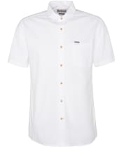Men's Barbour Thermond Regular Short Sleeve Seersucker Summer Shirt - White