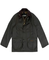 Boy's Barbour Classic Beaufort Waxed Jacket, 10-15yrs - New Olive